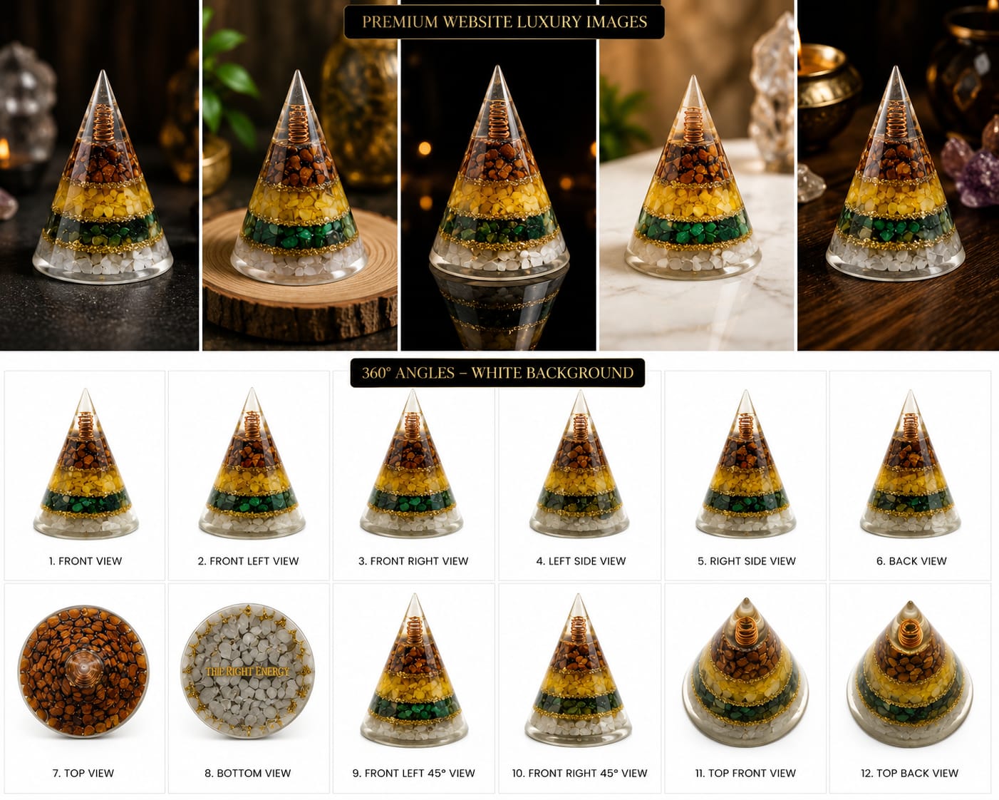 7 Chakra Orgone Pyramid